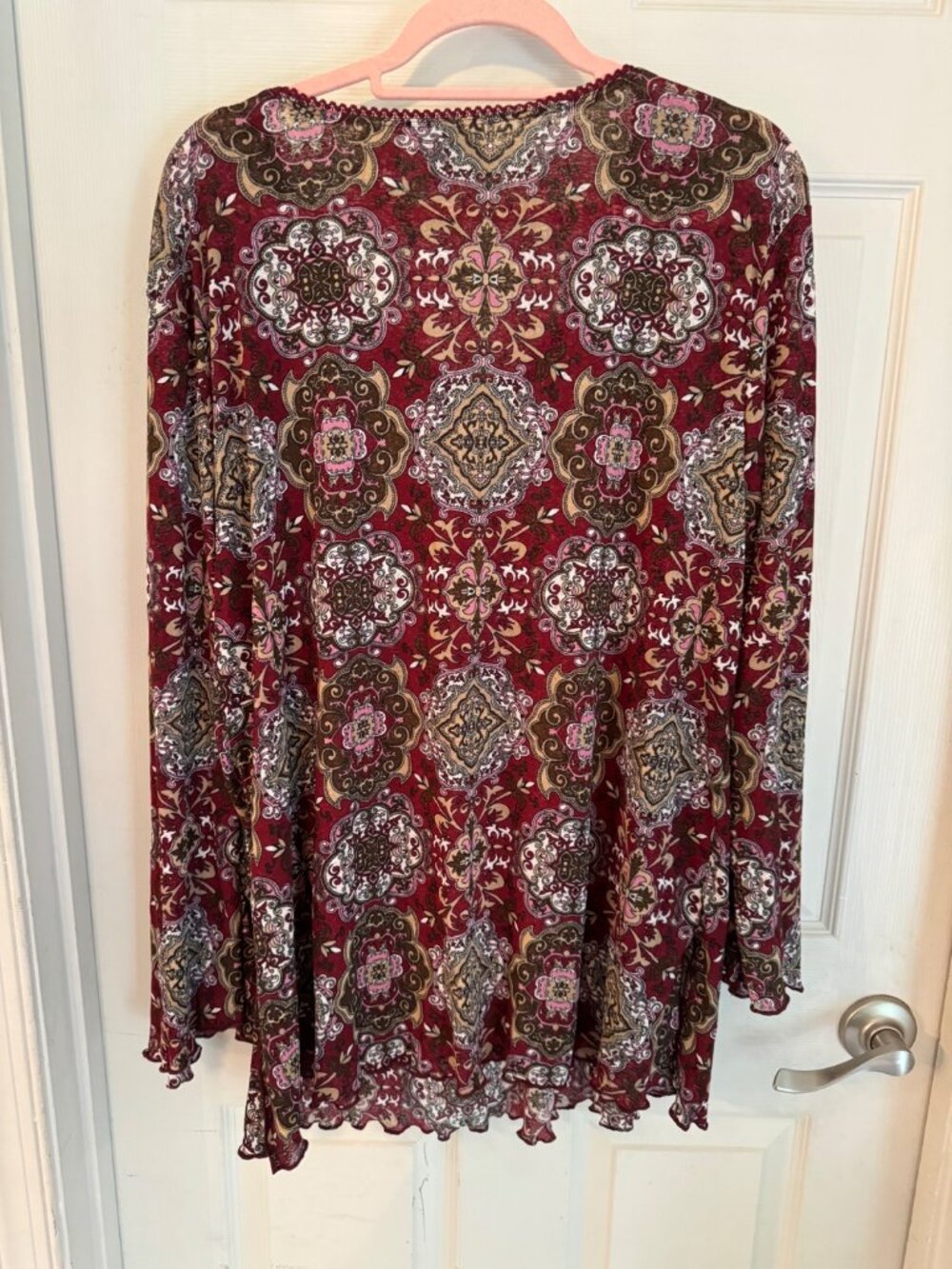 Vintage Faded Glory V-Neck Tunic Blouse Sheer Knit Shirt Mesh Netting 18/20 NEW - Picture 10 of 14